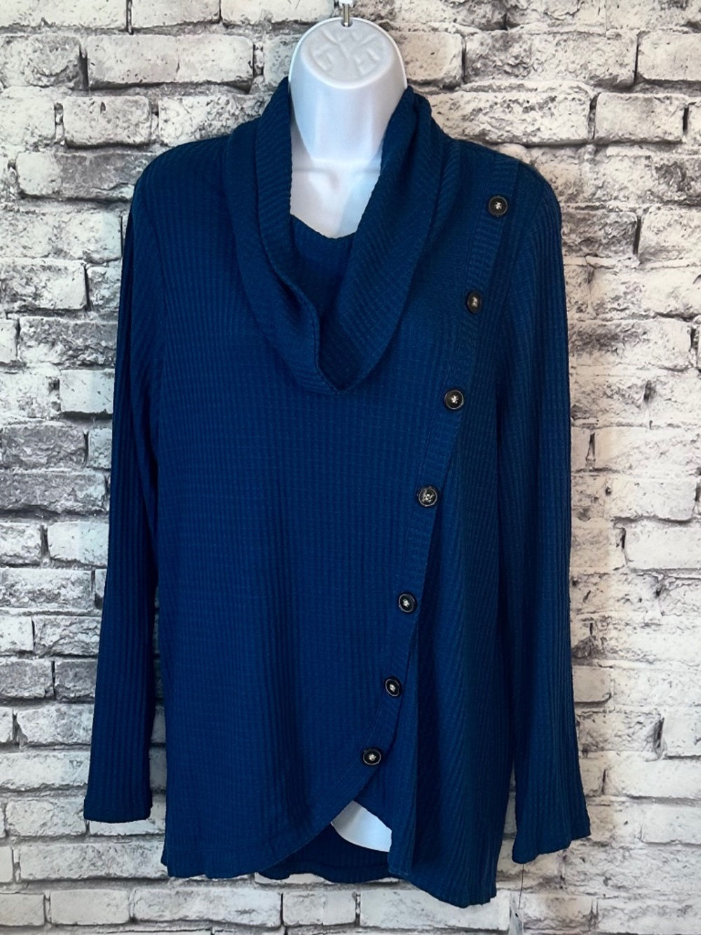 AGB Blue Cowl Neck Sweater Size L